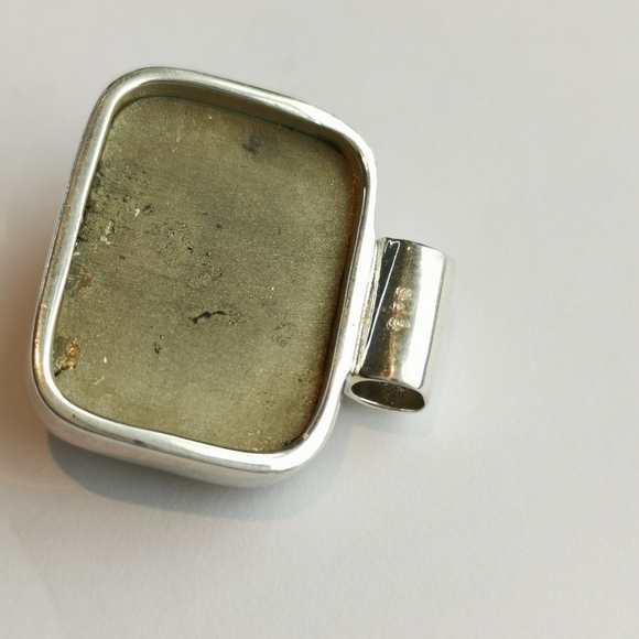 VINTAGE pyrite in Sterling Silver pendant - Picture 3 of 8